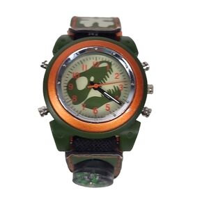 Green Dinosaur Party Favor Gift Analog Watch Set for Him